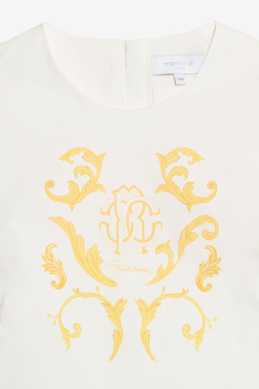 JU Children's Dress with Araldic print Milky white SJT174-2ML95