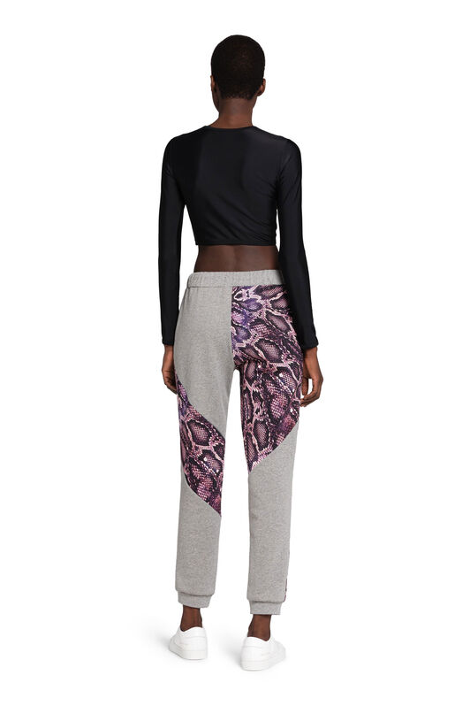 RC Python-Print Panelled Sweatpants Gris/Violet IST25F-5OE09