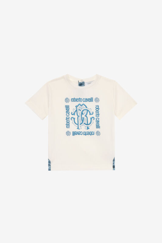 JU T-Shirt Con Logo E Monogram RC Bianco UJT608-JD001