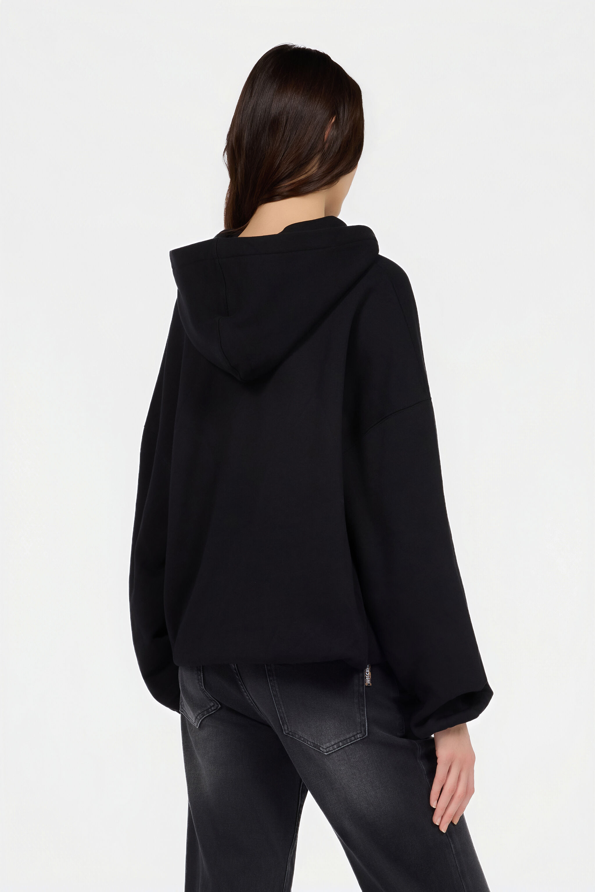 JC Schwarzer Hoodie mit Logo BLACK RKT894-RK400