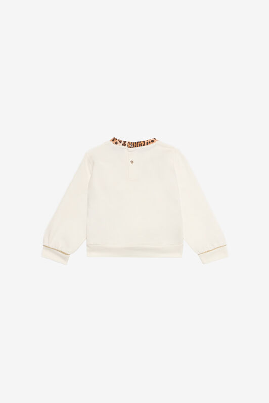 JU Milk White Sweatshirt with Jaguar Skin Print MILKY WHITE VJT661-CF050