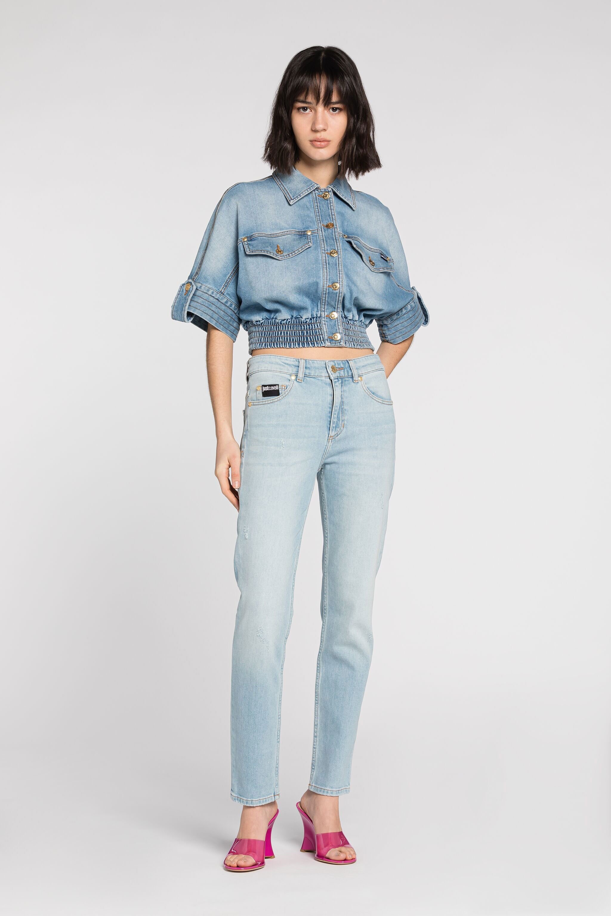 JC Jean droit à logo Just Cavalli BLEU CIEL Q61390-Q0293