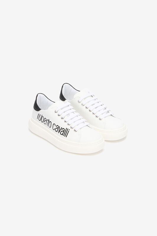 RC White Sneaker With Logo Print WHITE/BLACK QOS01I-PZO16