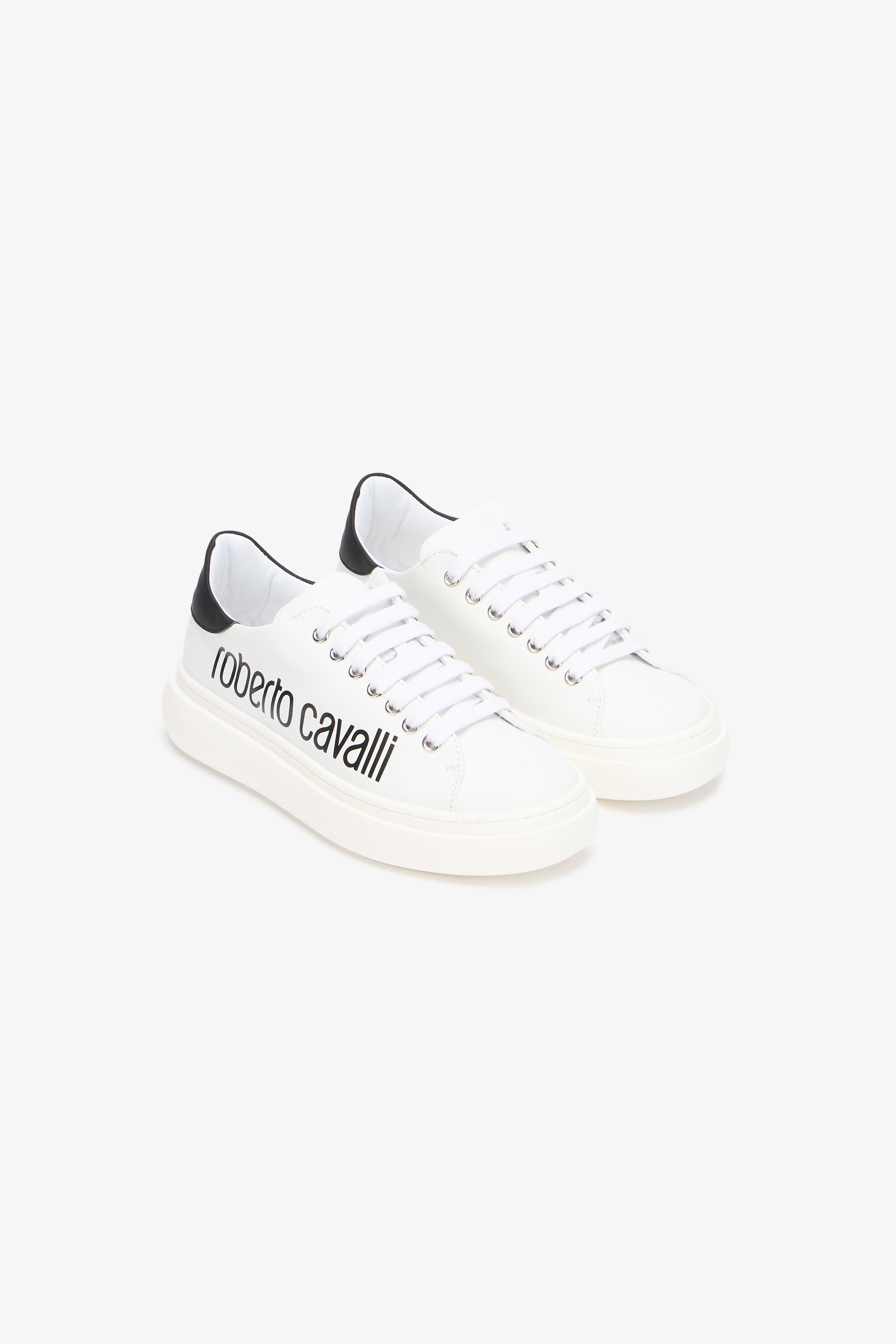 RC White Sneaker With Logo Print WHITE/BLACK QOS01I-PZO16