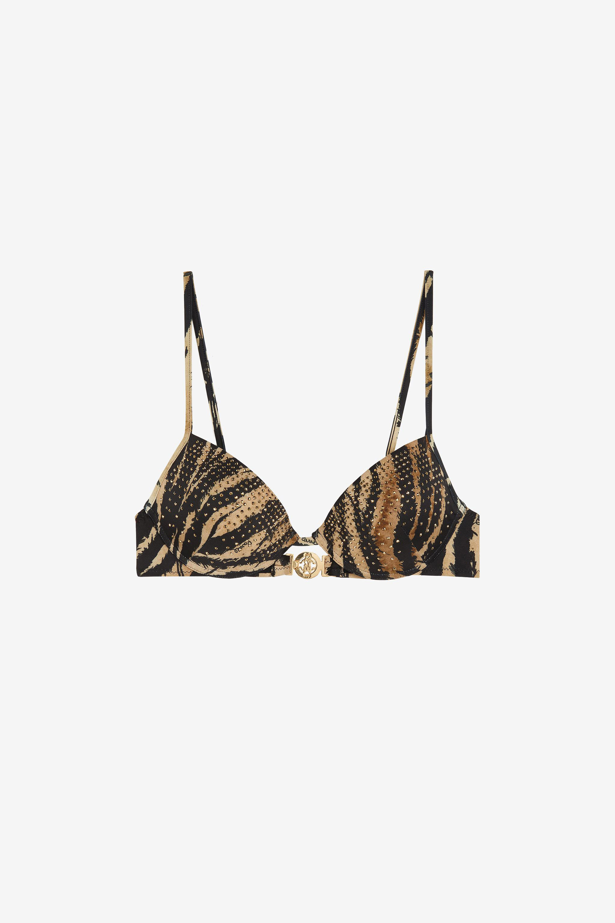 UG Top de bikini con estampado Freedom y cristales MARRONE/NATURALE NYW05C-HVB79
