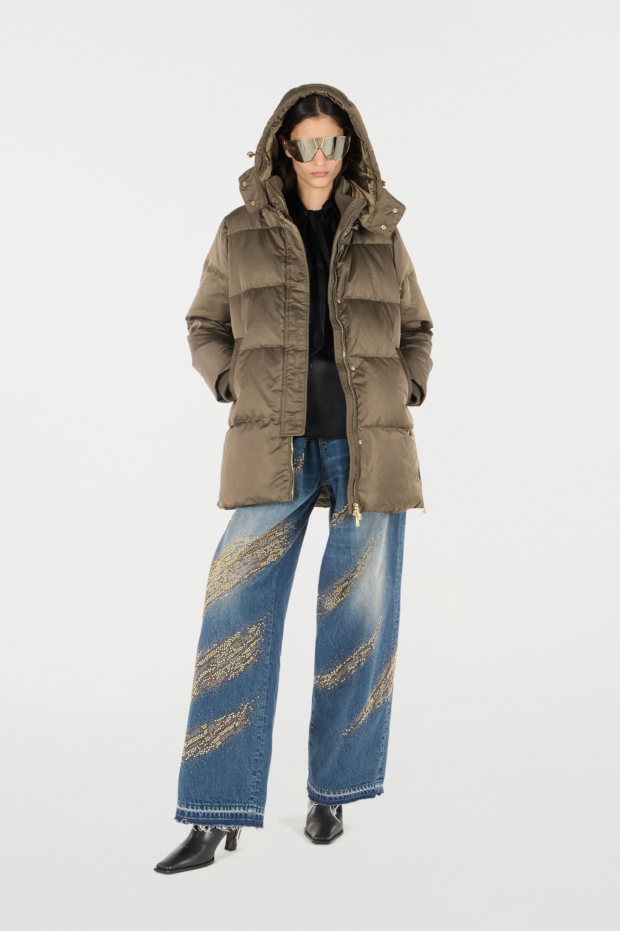 RC Braune Daunenjacke MILITARY GREEN OOT40L-SBO03