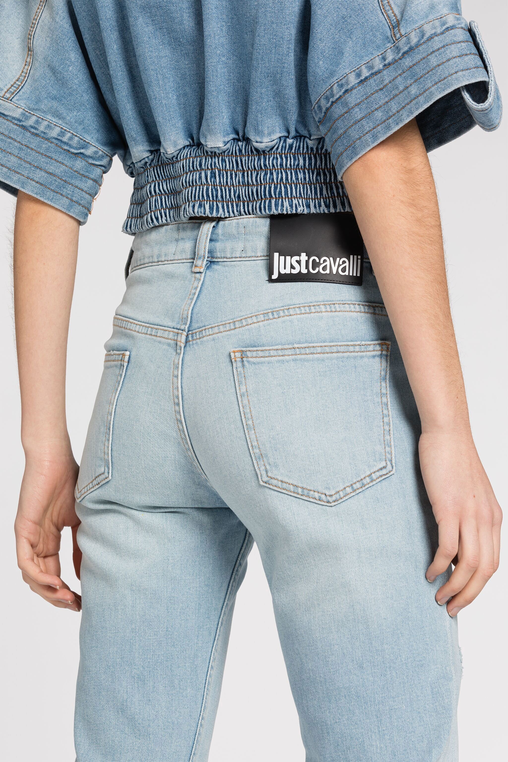 JC Jean droit à logo Just Cavalli BLEU CIEL Q61390-Q0293