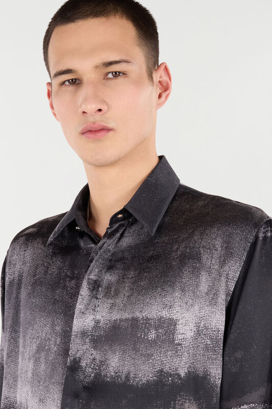 RC Silk Shirt with Used Dégradé Effect RC Silk Shirt with Used Dégradé Effect Negro VNT714-SZP69