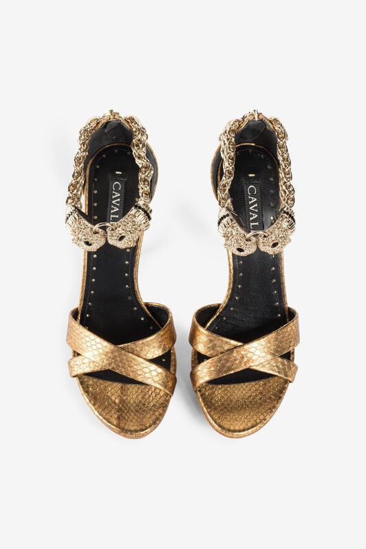 RC Panther-head high-heel sandals RC Panther-head high-heel sandals Gold OQS032-PA023