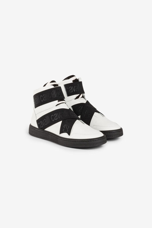 JU Sneakers alte con strappi elasticizzati JU Sneakers alte con strappi elasticizzati Bianco/Nero PJS031-PN003