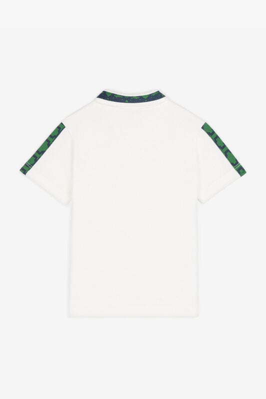 JU RC Monogram-Print Cotton Polo Shirt White RJT608-JD001