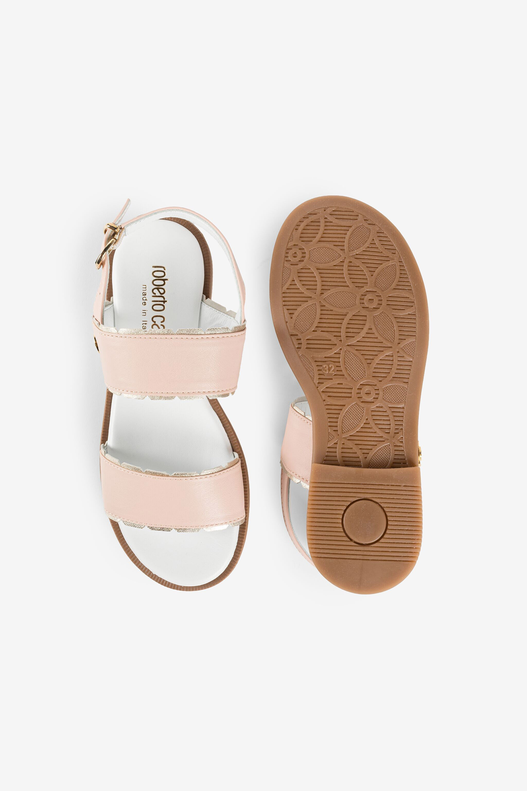 JU C Logo Leather Sandals Pink OJS027-PN003
