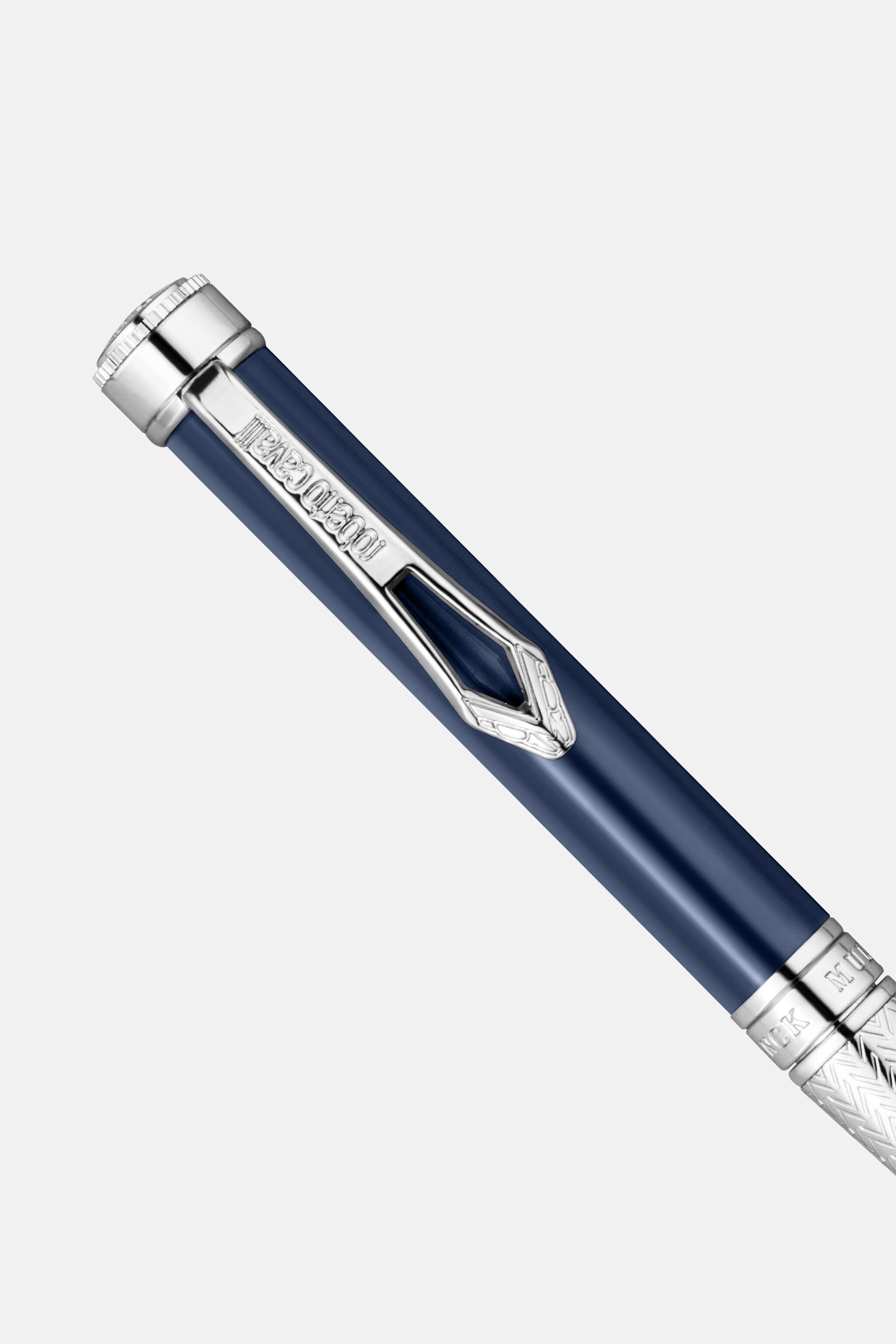 RC Roberto Cavalli Lacquer Ballpoint Pen, Silver Color & Dark Blue Lacquer RC Roberto Cavalli Lacquer Ballpoint Pen, Silver Color & Dark Blue Lacquer SILVER BLU VALG09-IG272