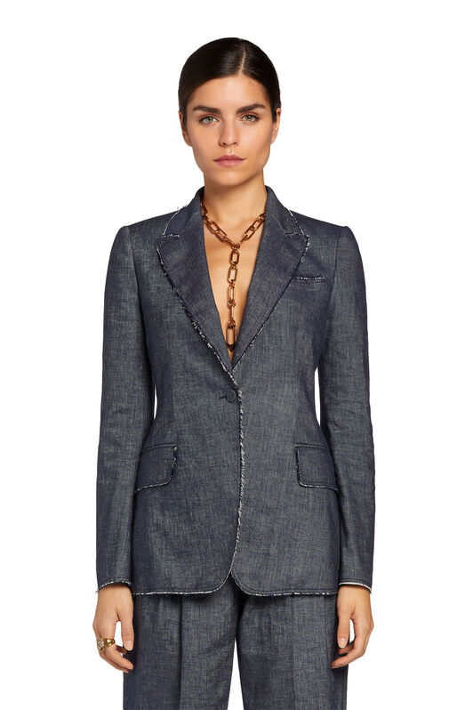 RC Chambray single-breasted blazer Dark blue MQT402-CE048