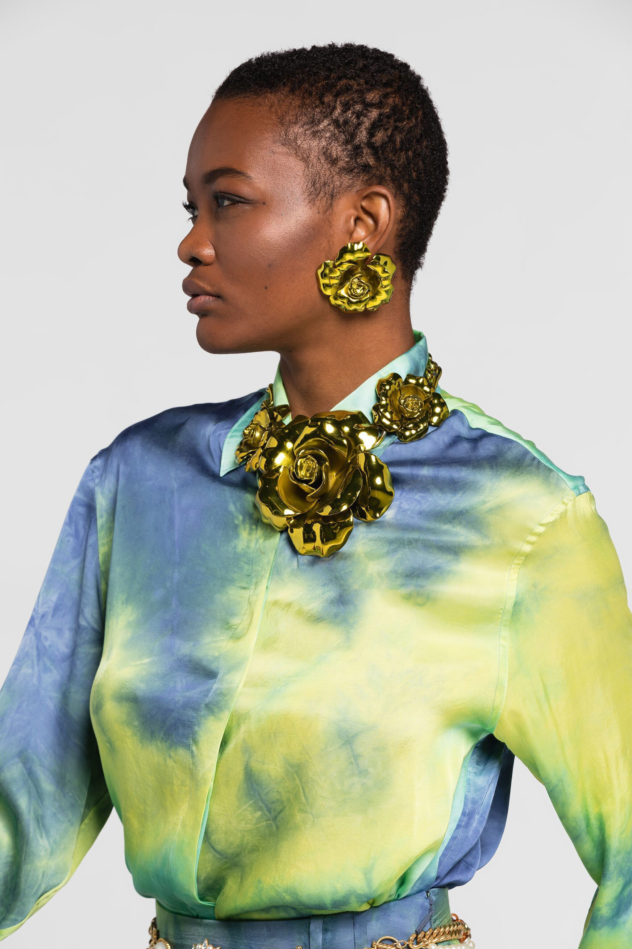 RC Mirror Snake Earrings Yellow QKG017-AM001