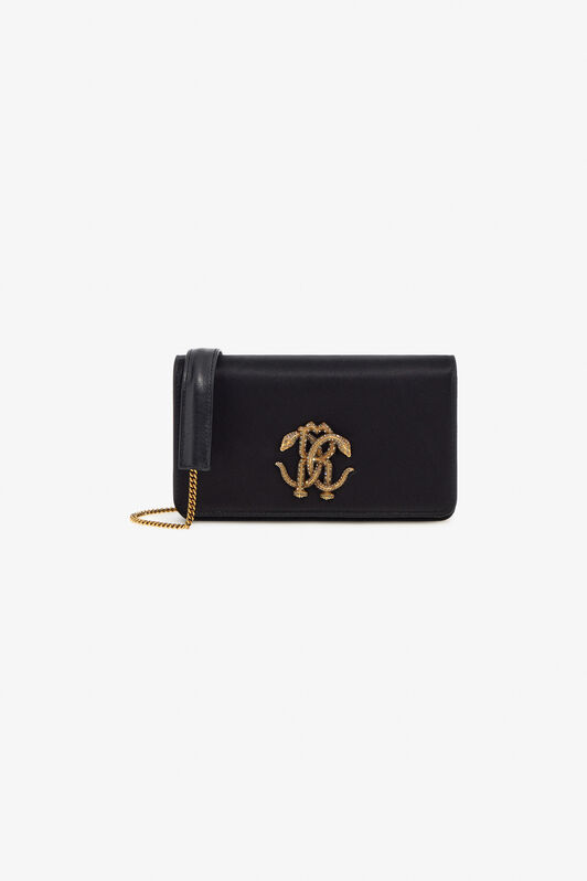 RC Schultertasche mit Monogramm Schwarz TKB015-FL113