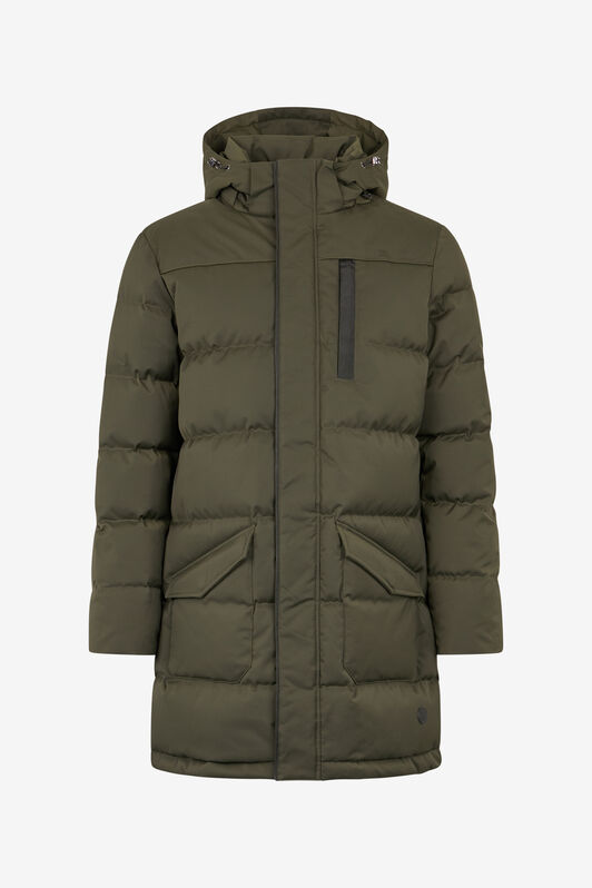 RC Long Quilted Down Jacket with Hood MILITARY GREEN OOT40G-DJ001