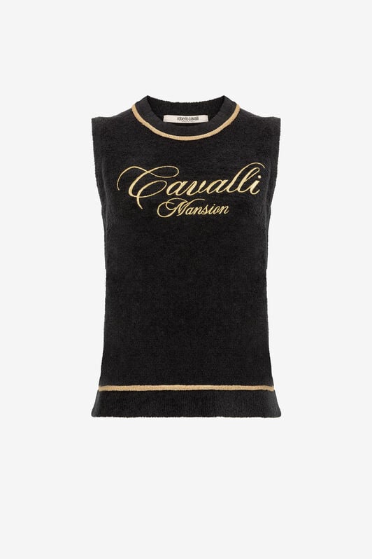 RC Logo-Embroidered Sleeveless Top RC Logo-Embroidered Sleeveless Top Black OKM613-MR001