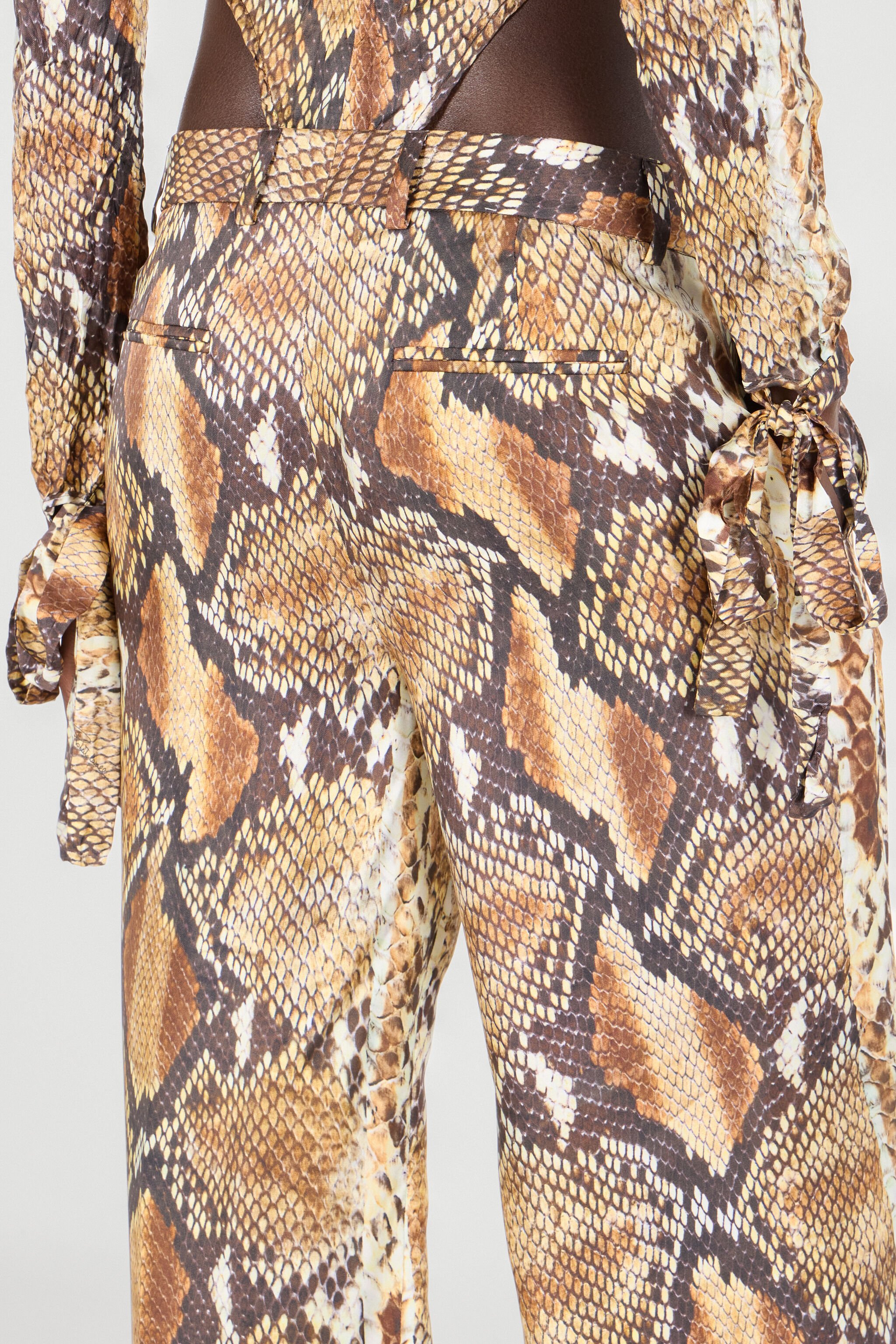 RC Pantaloni Stampa Python Marrone chiaro UWT201-4QN93