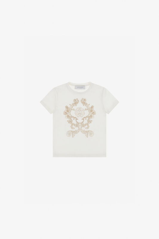 JU RC Monogram Embroidered T-Shirt White TJT64D-JD001