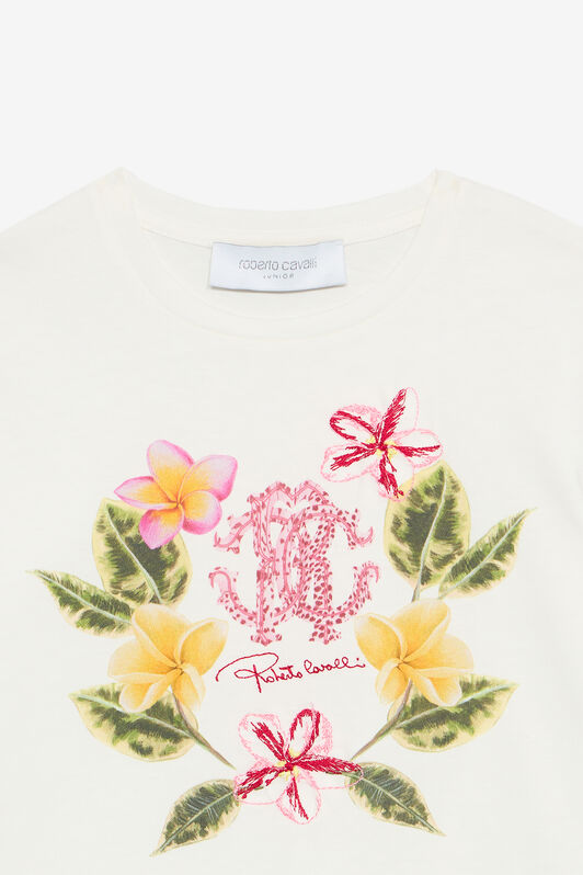 JU T-Shirt À Imprimé Floral JU T-Shirt À Imprimé Floral Blanc UJT62G-JD001