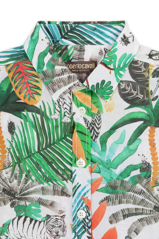 JU Tropical-Print Cotton Shirt JU Tropical-Print Cotton Shirt BIANCO/VERDE GJT797-CIH69