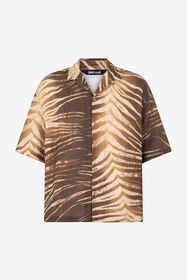 JC Hemd mit Natural Barb-Print 751 BEIGE + 709 MARR WFM006-WF154