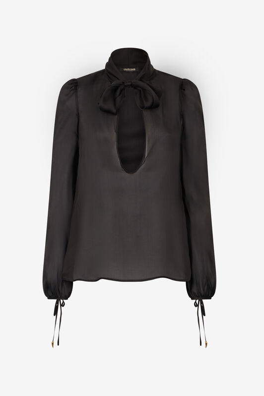 RC Shirt With Bow And Cutout Black UKT705-CC032