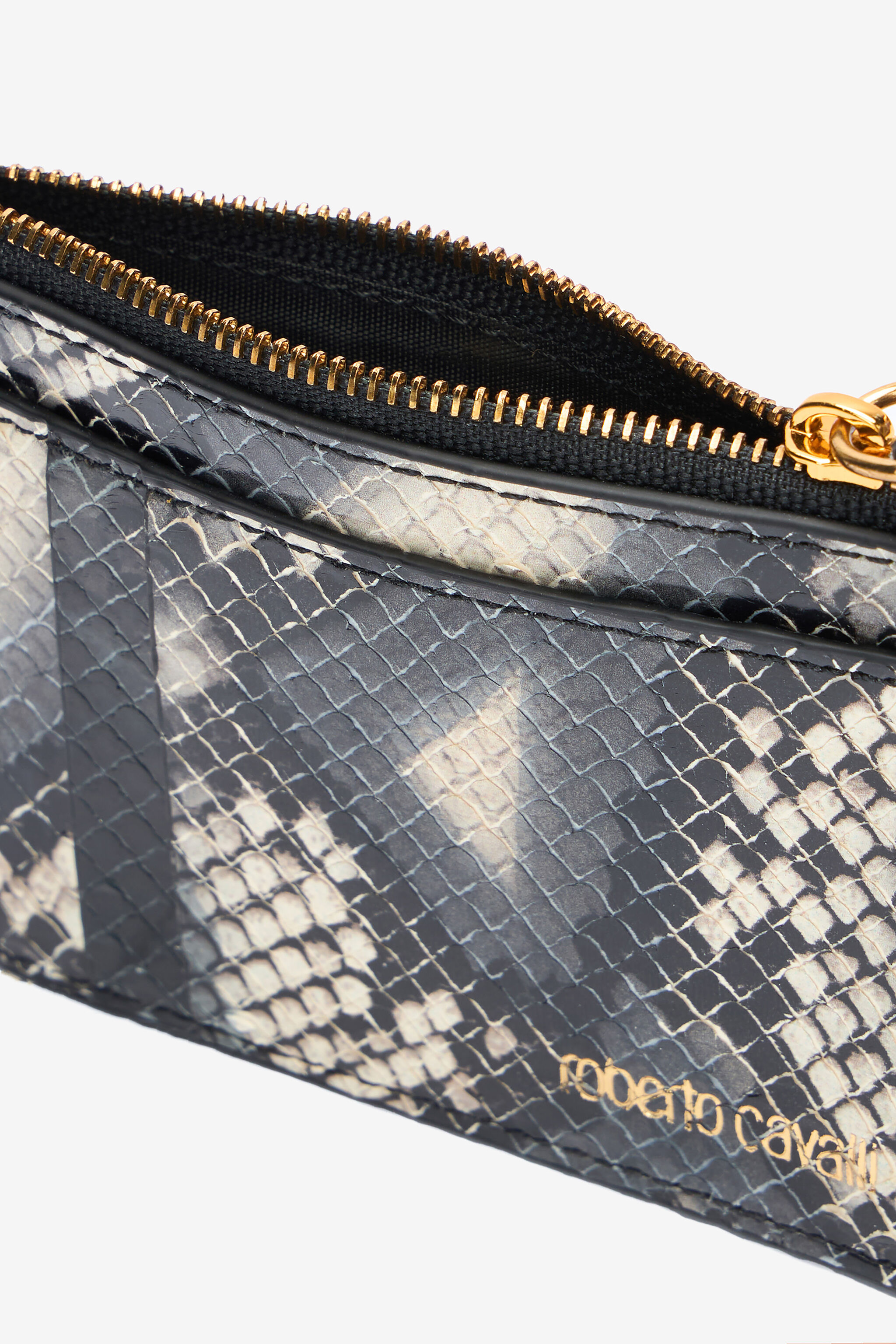 RC Porta carte in pelle stampata con zip Nero/Bianco TKA005-PZ02S