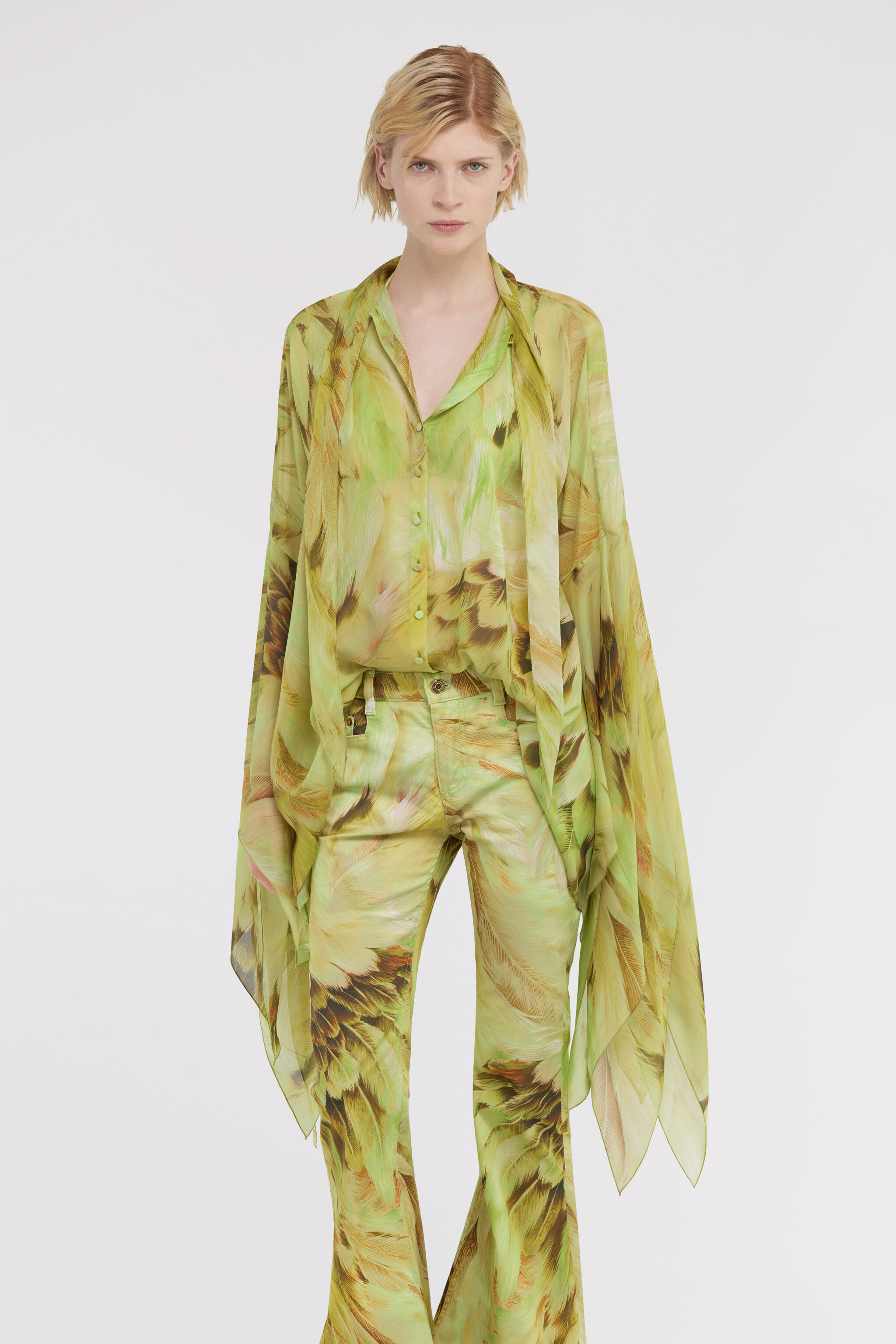 RC Plumage print shirt Verde claro SWT701-CTL71