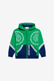 JU White Logo Sweatshirt BLUE/GREEN TJT66U-CF050