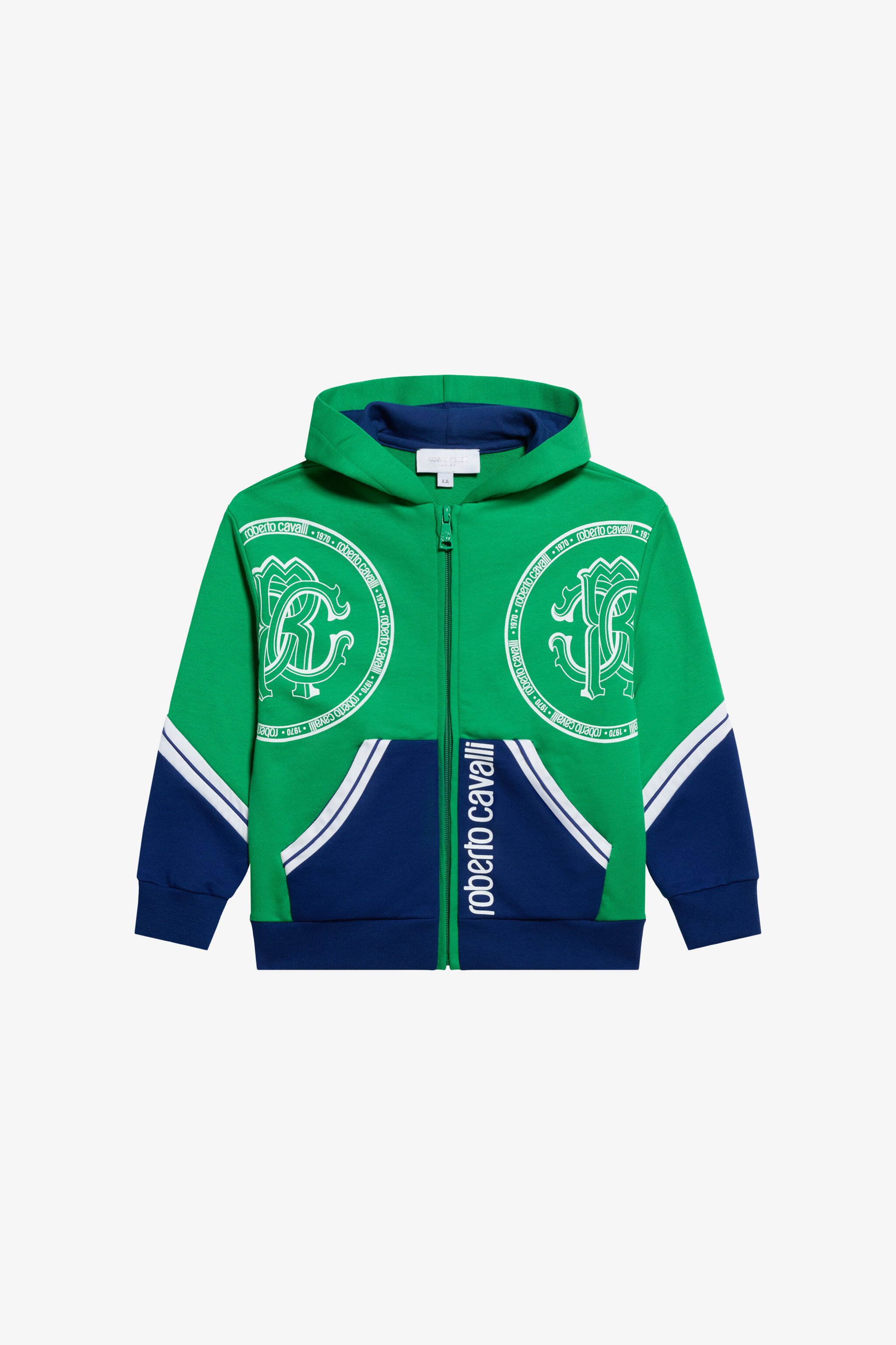 JU White Logo Sweatshirt BLUE/GREEN TJT66U-CF050
