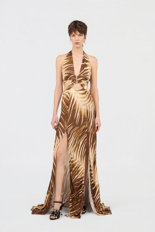 JC Natural Barb Print Maxi Dress SABBIA WFT306-WF704