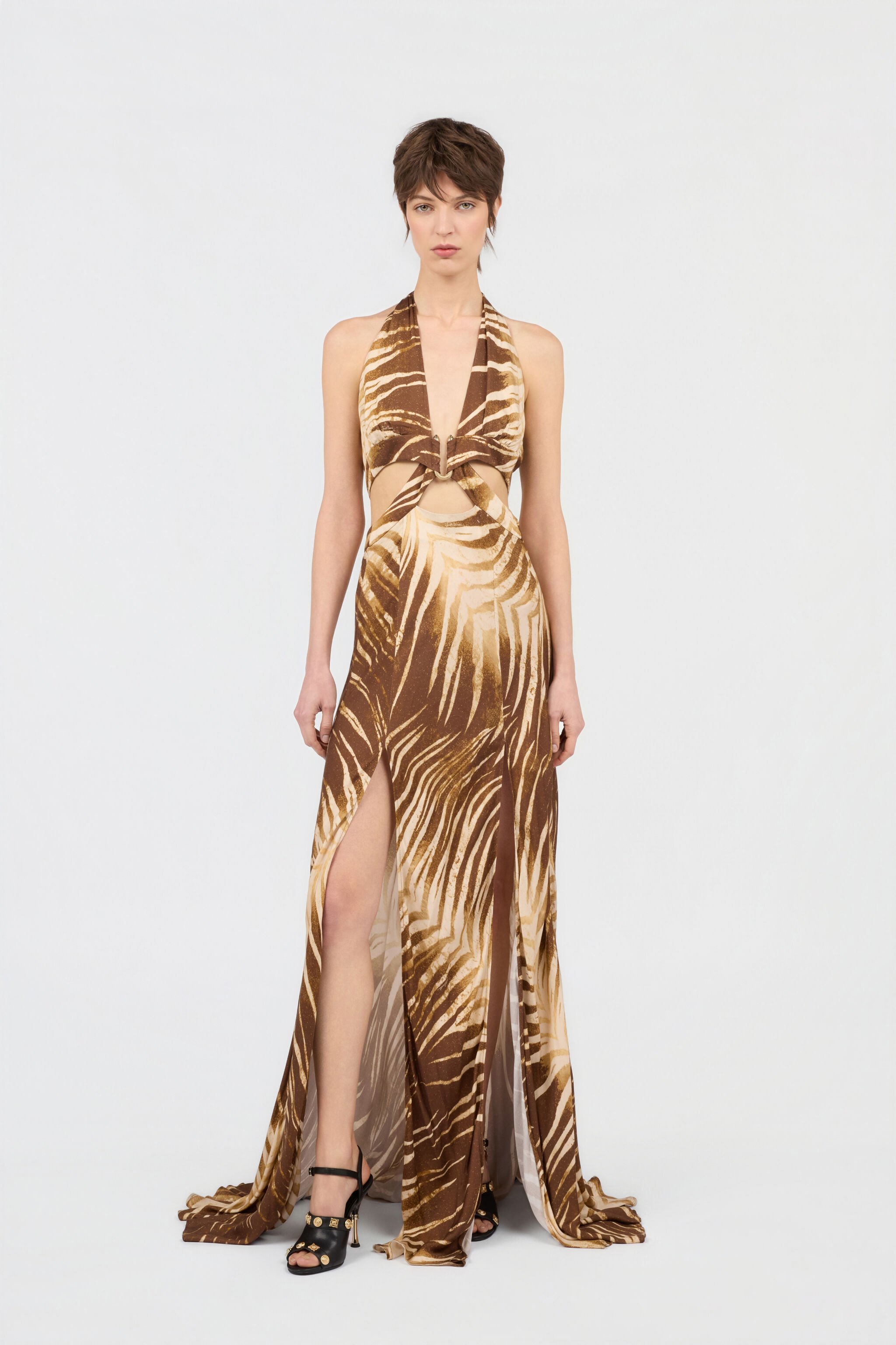 JC Natural Barb Print Maxi Dress SABBIA WFT306-WF704