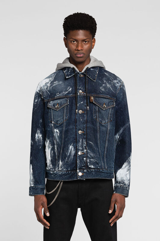 RC Paint-Effect Denim Jacket Dark blue ONJ478-VT006