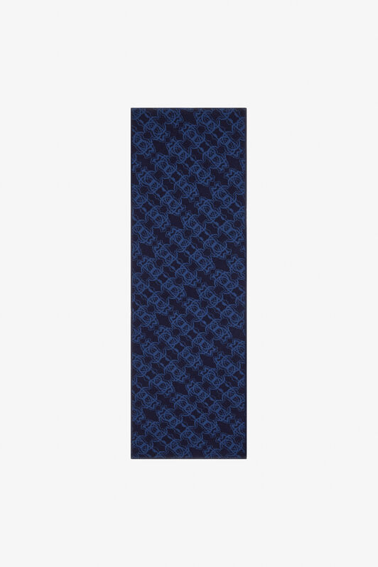 RC Sciarpa In Misto Lana Con Monogram RC E Logo Blu scuro TALR39-IR056