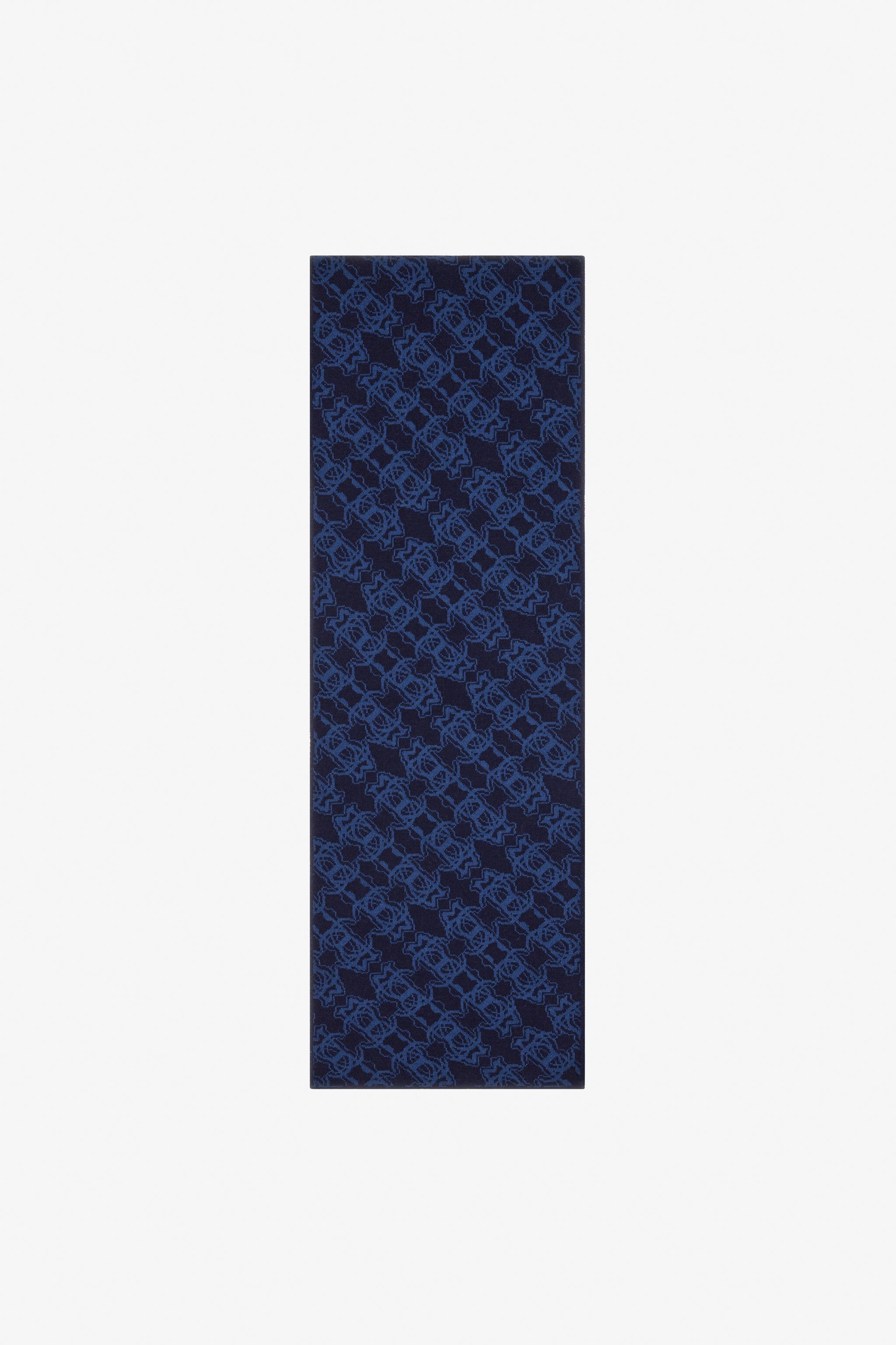 RC Sciarpa In Misto Lana Con Monogram RC E Logo Blu scuro TALR39-IR056