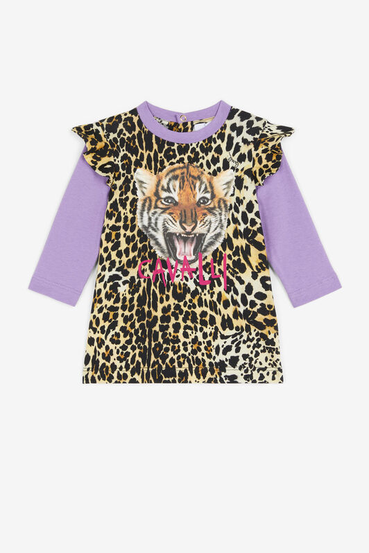 JU Abito con stampa Leopard Viola NJT153-JMC48