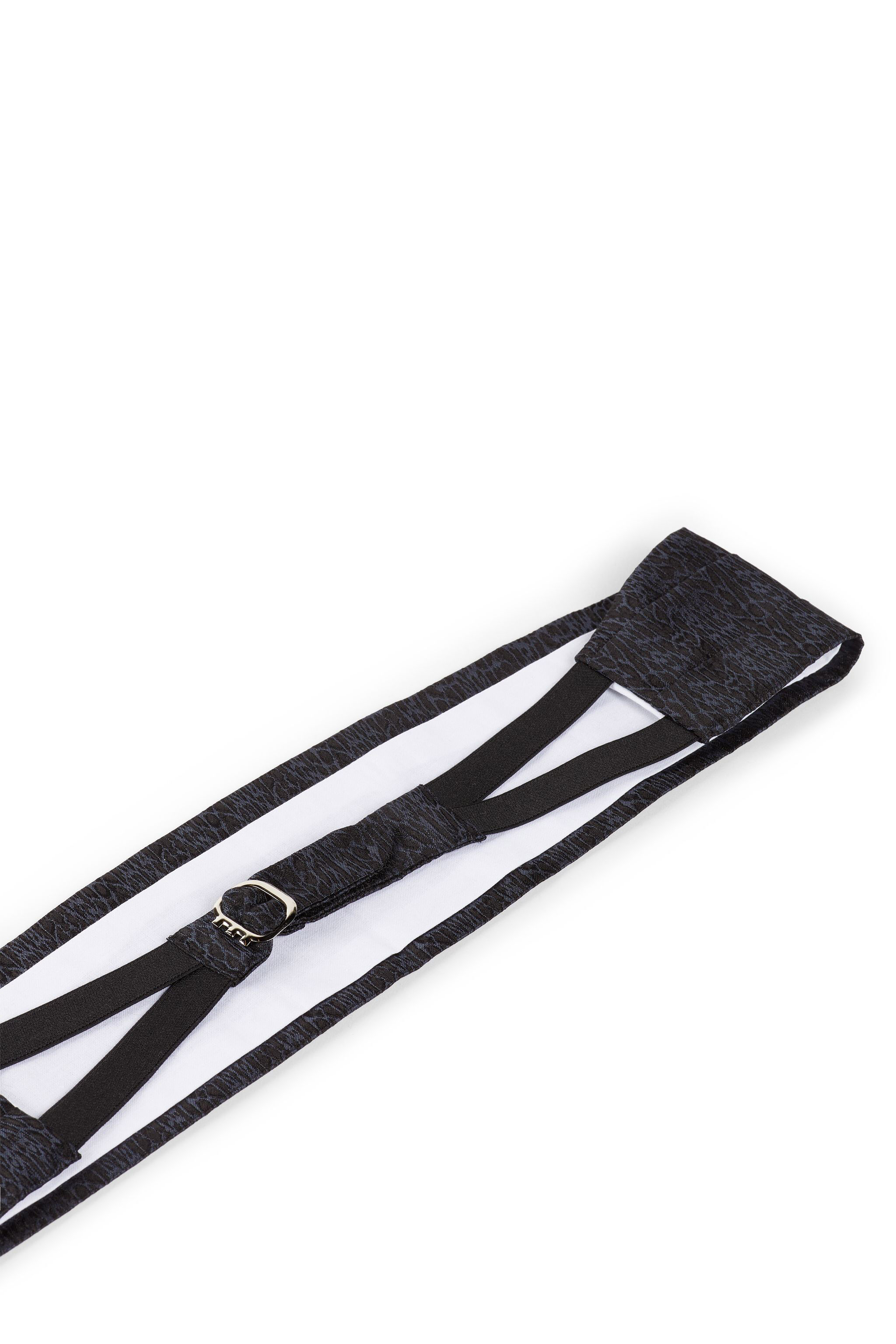 UG Leopard-Print Silk Cummerbund BLACK/GREY IYZ03V-SE110