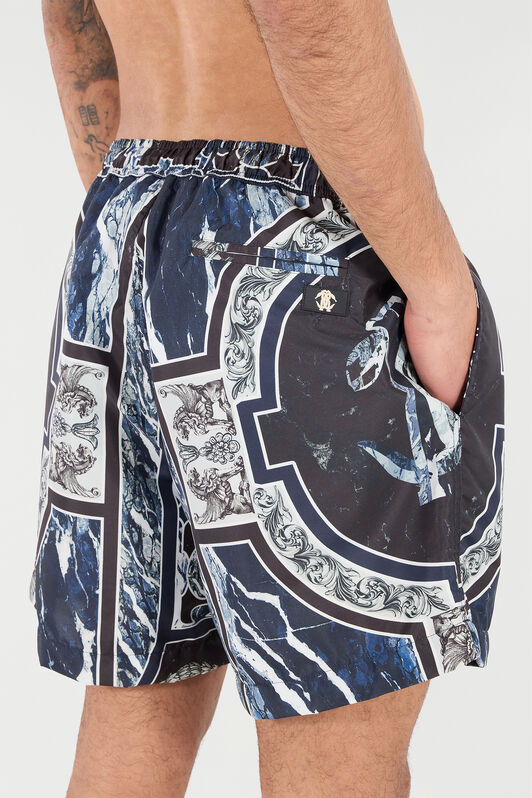RC Badeshorts Mit Print Marble Und Fang Dunkelblau URH00A-5RN65