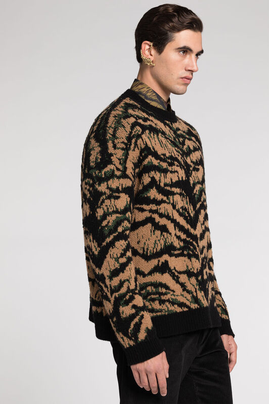 RC Maglione jacquard con motivo Freedom Marrone RRM619-MA006
