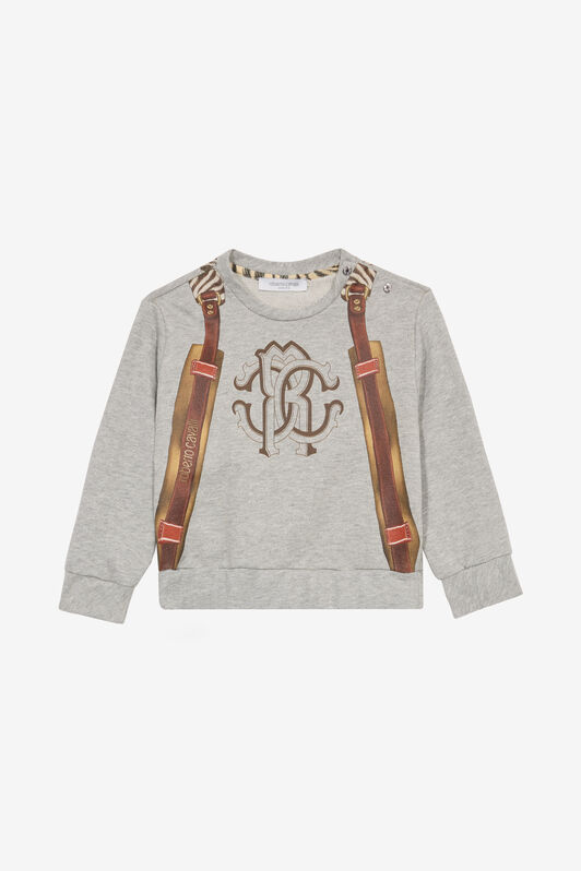 JU Sudadera Con Estampado Delante Y Detrás Gris UJT672-CF050