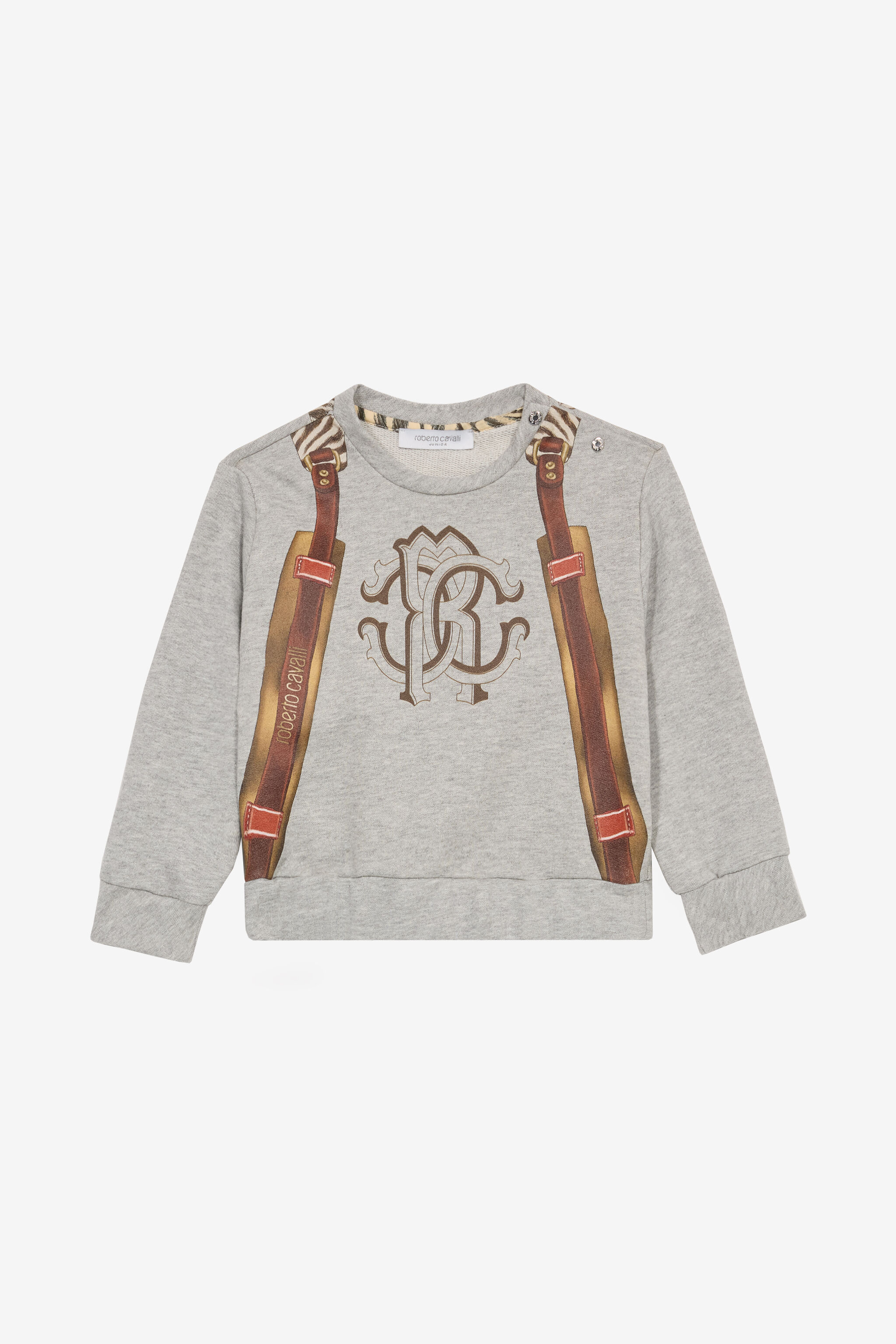JU Sudadera Con Estampado Delante Y Detrás Gris UJT672-CF050