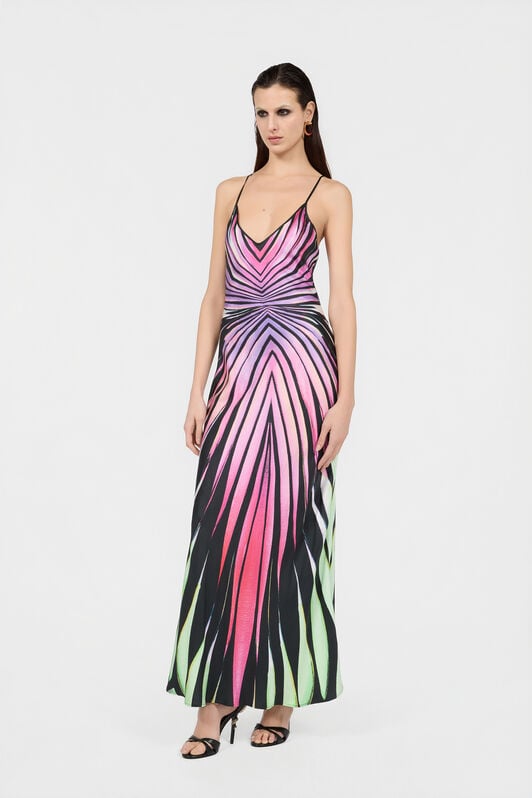 RC Ray Of Paradise Print Silk Slip Dress MULTICOLOR XKT102-4QM33