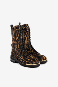 ${brand} Rangers en cuir façon poulain à imprimé ocelot ${colorDescription} ${masterID}