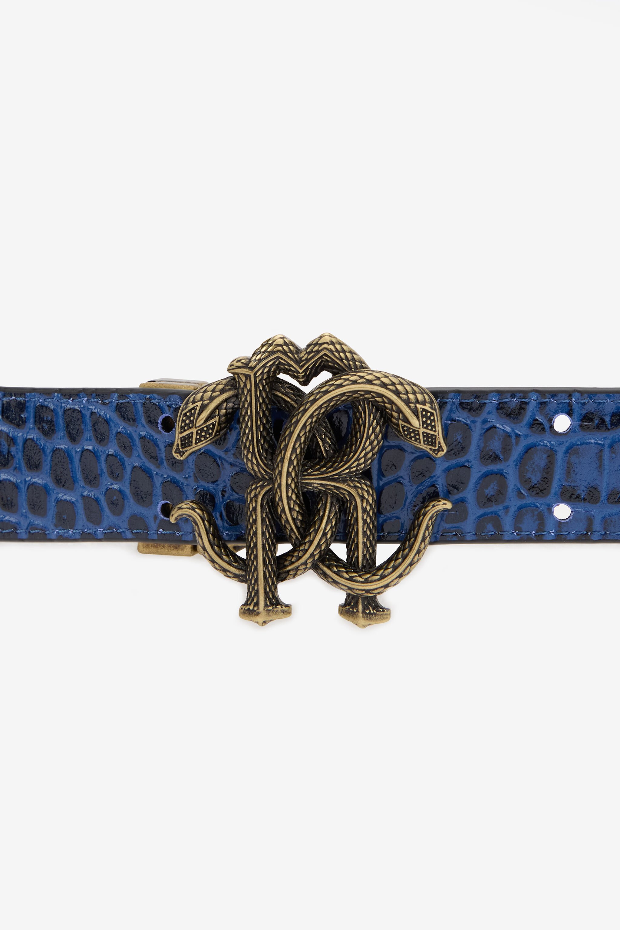 RC Cintura Logo Blu Effetto Cocco Con Monogram RC RC Cintura Logo Blu Effetto Cocco Con Monogram RC BLACK/BLUE QOC00C-PZO34