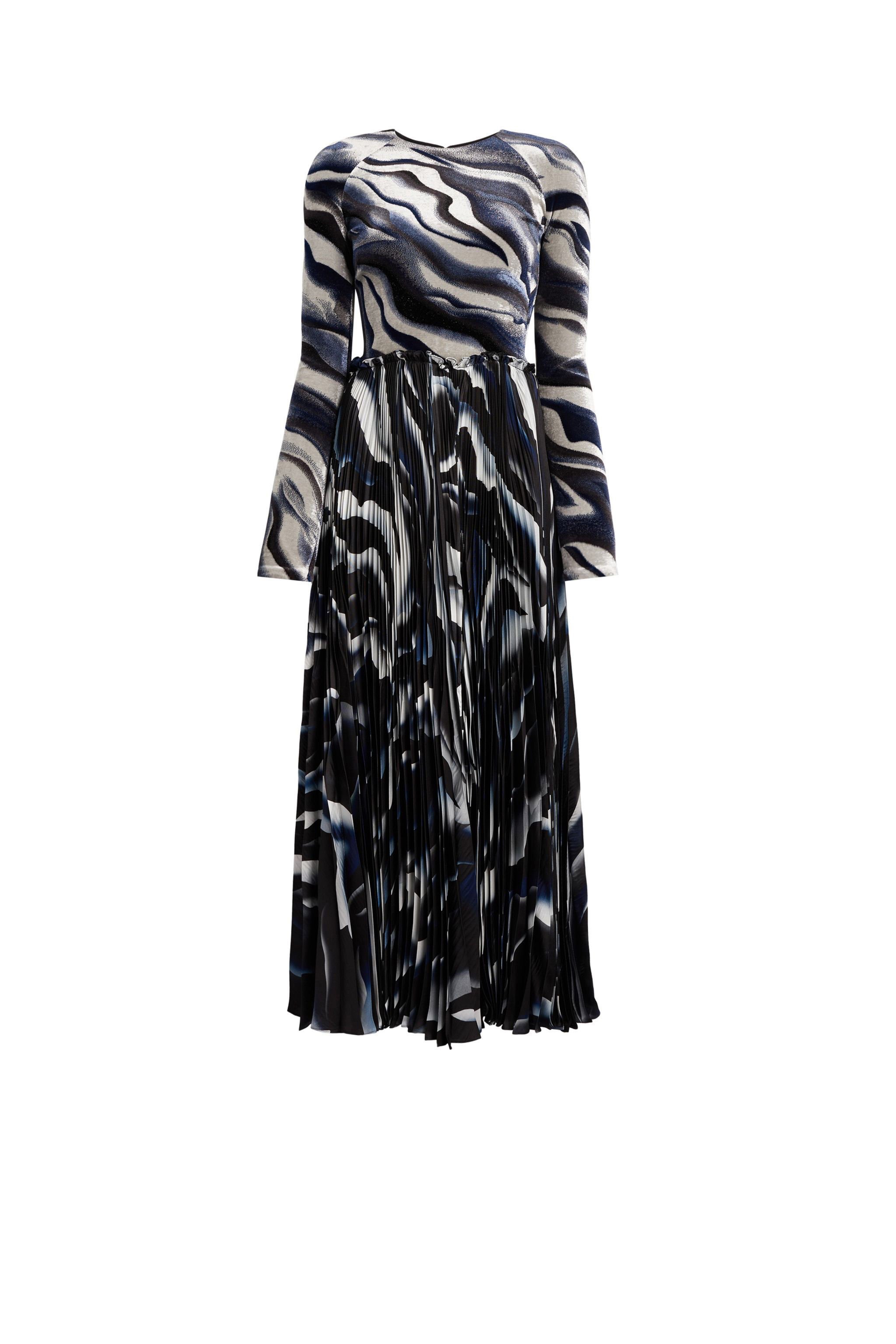 RC Robe plissée à motif Sistine Chapel BLACK/BLUE JWT102-FY059