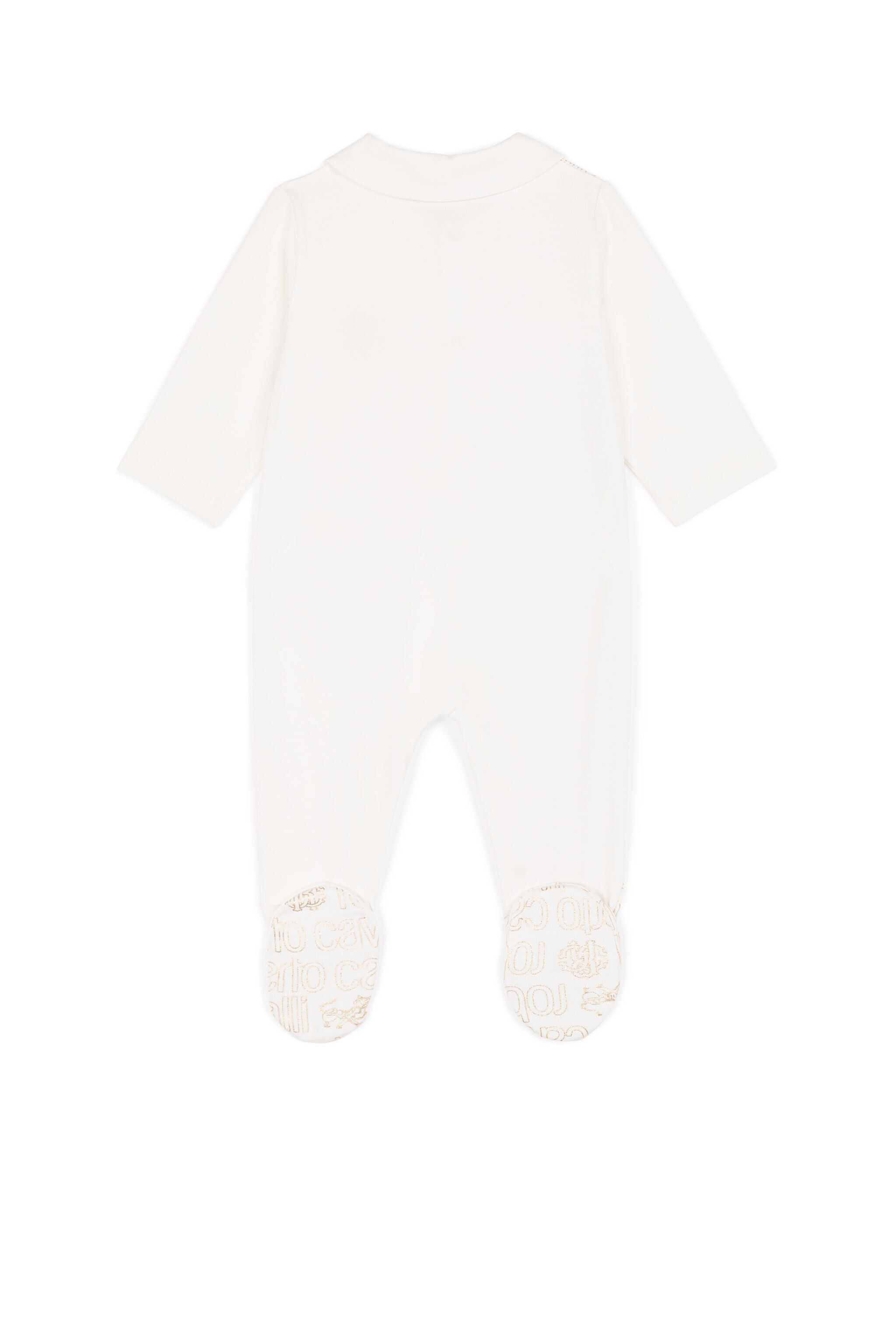 JU Logo-Print Babygrow MILKY WHITE/GOLD KJT850-JMU14
