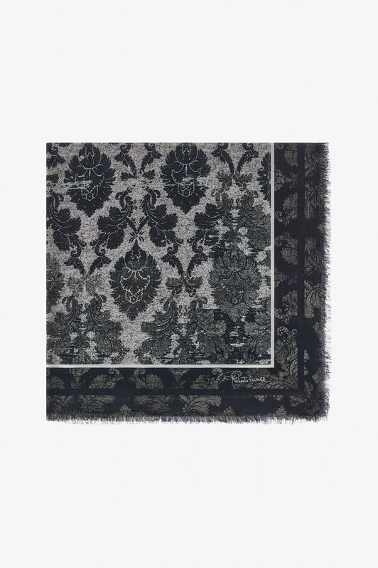 RC Scialle Con Stampa Broccato Nero TALR27-IR044