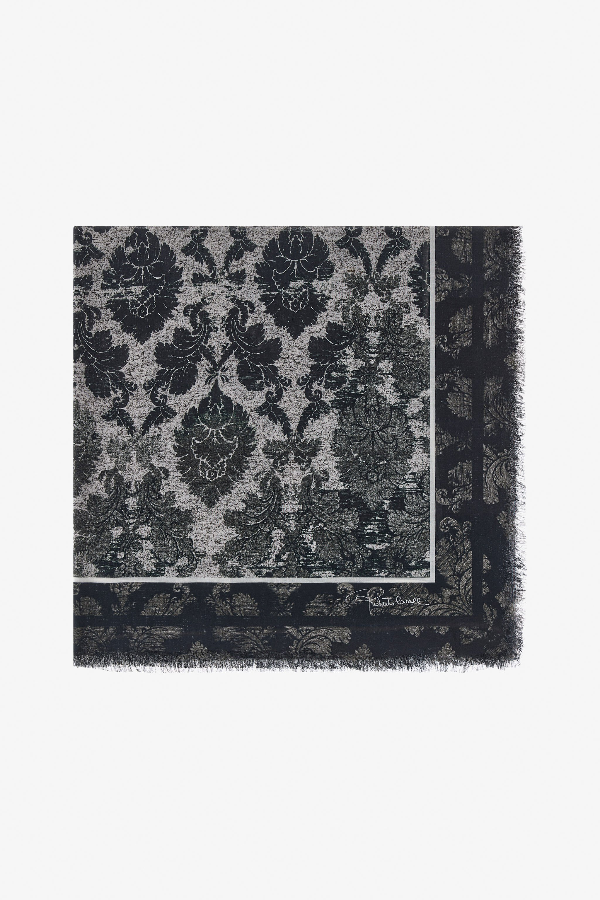 RC Scialle Con Stampa Broccato Nero TALR27-IR044